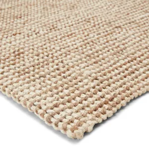 Naturals Lucia Mayen Natural Solid White/ Tan Area Rug (9'X12')