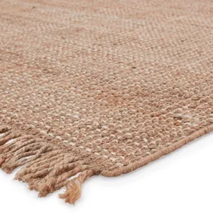 Naturals Lucia Sauza Natural Solid Beige/ Ivory Area Rug (5'X8')
