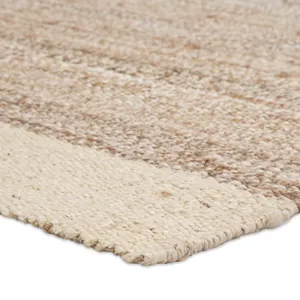 Naturals Tobago Mallow Natural Bordered White/ Tan Area Rug (8'X10')