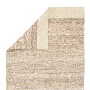 Naturals Tobago Mallow Natural Bordered White/ Tan Area Rug (8'X10')