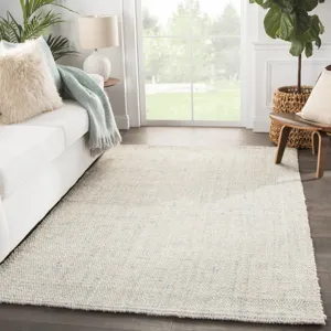 Naturals Tobago Bluffton Natural Solid Ivory/ Blue Area Rug (5'X8')