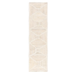 Naturals Tobago Sisal Bow Natural Trellis Ivory/ Beige Runner Rug (2'6