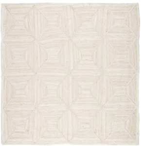 Naturals Tobago Sisal Bow Natural Trellis Ivory/ Beige Square Area Rug (8'X8')