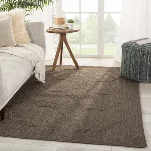 Naturals Tobago Ponce Natural Trellis Brown/ Gray Area Rug (2'X3')