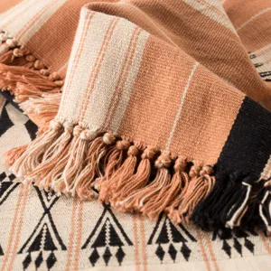 Nagaland Throw Chang Hand-Loomed Tribal Blush/ Beige Throw