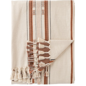 Nagaland Throw Sovima Hand-Loomed Tribal Cream/ Tan Throw