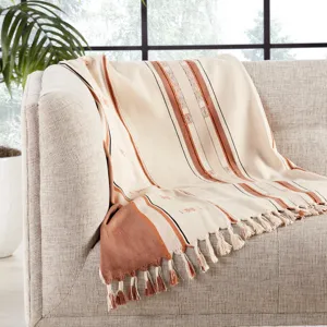 Nagaland Throw Sovima Hand-Loomed Tribal Cream/ Tan Throw