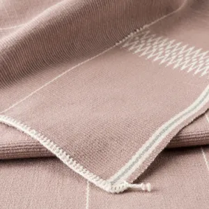 Nagaland Throw Razaphe Hand-Loomed Tribal Mauve/ Cream Throw