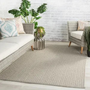 Nirvana Premium Iver Indoor/ Outdoor Solid Light Gray Area Rug (2'X3')