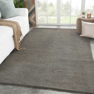 Naturals Monaco Anthro Natural Solid Dark Gray Area Rug (5'X8')