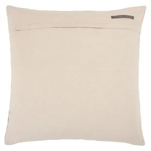 Nouveau Jacques Geometric Beige/ Silver Down Throw Pillow 22 inch