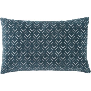 Nouveau Colinet Trellis Blue/ Silver Down Lumbar Pillow