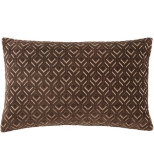 Nouveau Colinet Trellis Dark Taupe/ Silver Poly Lumbar Pillow