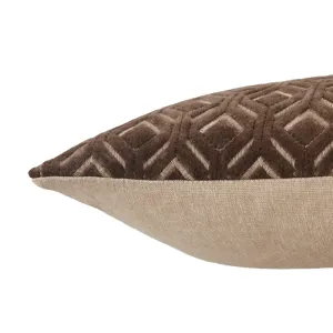 Nouveau Colinet Trellis Dark Taupe/ Silver Poly Lumbar Pillow