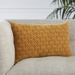 Nouveau Colinet Trellis Gold/ Silver Poly Lumbar Pillow