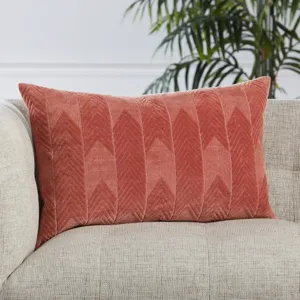 Nouveau Bourdelle Chevron Pink Poly Lumbar Pillow