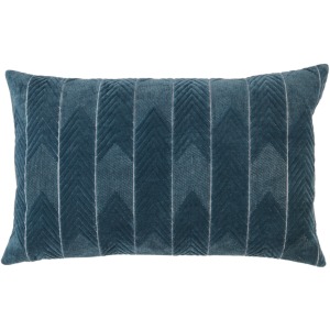 Nouveau Bourdelle Chevron Blue Poly Lumbar Pillow