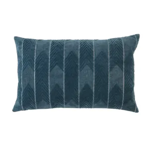 Nouveau Bourdelle Chevron Blue Poly Lumbar Pillow