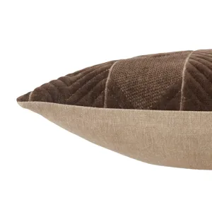 Nouveau Bourdelle Chevron Dark Taupe Down Lumbar Pillow
