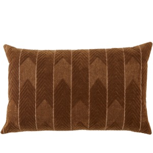 Nouveau Bourdelle Chevron Brown Poly Lumbar Pillow
