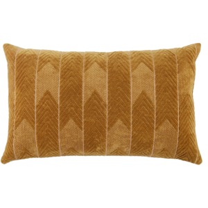 Nouveau Bourdelle Chevron Beige Poly Lumbar Pillow