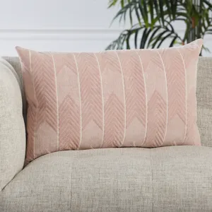 Nouveau Bourdelle Chevron Blush Poly Lumbar Pillow