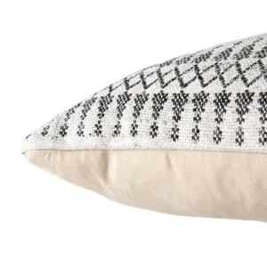 Peykan Prescott Gray/ Ivory Geometric Down Throw Pillow 20 inch
