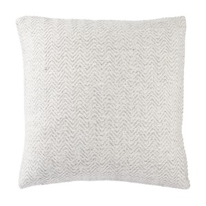 Peykan Marana White/ Gray Chevron Poly Throw Pillow 22 inch