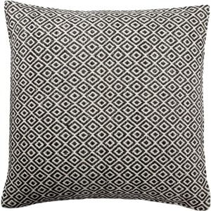 Peykan Estes White/ Dark Gray Geometric Down Throw Pillow 22 inch
