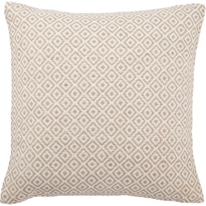 Peykan Estes White/ Beige Geometric Poly Throw Pillow 22 inch