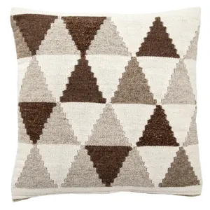 Peykan Terzan Brown/ Gray Geometric Down Throw Pillow 20 inch