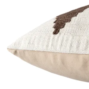 Peykan Terzan Brown/ Gray Geometric Down Throw Pillow 20 inch