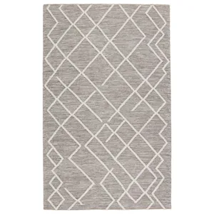 Plateau Moab Natural Geometric Gray/ Ivory Area Rug (10'X14')
