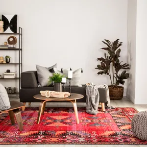 Polaris Paloma Indoor/ Outdoor Tribal Red/ Black Runner Rug (2'6"X8')