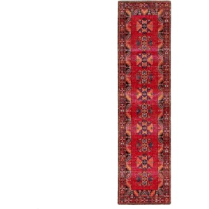 Polaris Paloma Indoor/ Outdoor Tribal Red/ Black Runner Rug (2'6
