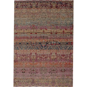 Polaris Bodega Indoor/ Outdoor Trellis Multicolor/ Pink Runner Rug