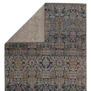 Polaris Bodega Indoor/ Outdoor Trellis Dark Blue/ Gold Area Rug (2'X3')