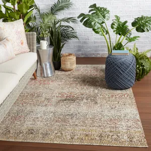 Polaris Bodega Indoor/ Outdoor Trellis Multicolor/ Beige Runner Rug (2'6"X8')