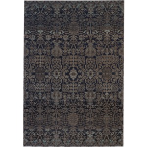 Polaris Bodega Indoor/ Outdoor Trellis Dark Blue/ Taupe Area Rug