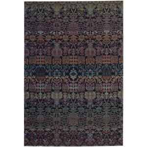 Polaris Bodega Indoor/ Outdoor Trellis Dark Blue/ Multicolor Runner Rug
