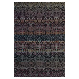 Polaris Bodega Indoor/ Outdoor Trellis Dark Blue/ Multicolor Runner Rug (2'6"X8')