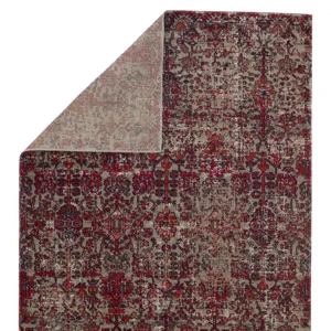 Polaris Bodega Indoor/ Outdoor Trellis Red/ Gray Runner Rug (2'6"X8')