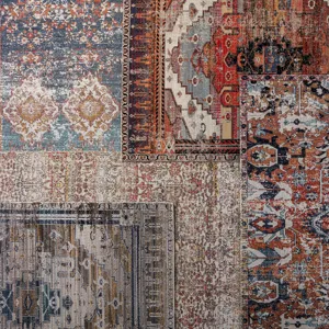 Polaris Cicero Indoor/ Outdoor Medallion Multicolor/ Orange Area Rug (7'6"X9'6")