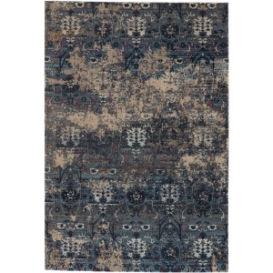Polaris Genesee Indoor/ Outdoor Trellis Blue/ Beige Runner Rug
