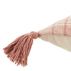 Parable Vibe by  Razili Pink/ Cream Tribal Down Lumbar Pillow 16X24