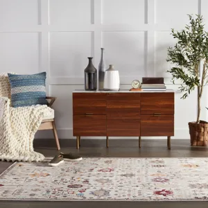 Parable Vibe by  Palmyra Blue/ White Tribal Down Throw Pillow 20 inch