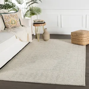 Province Linde Handmade Medallion Gray/ White Area Rug (10'X14')