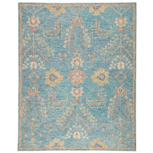 Province Juniper Handmade Oriental Teal/ Orange Area Rug