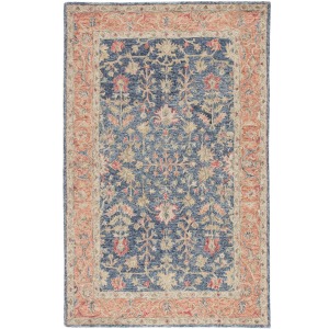 Province Presley Handmade Oriental Blue/ Red Area Rug