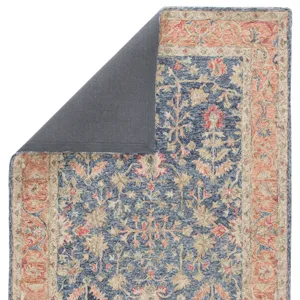 Province Presley Handmade Oriental Blue/ Red Area Rug (9'X12')